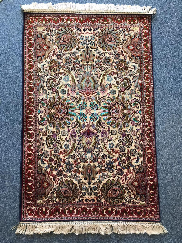 antique silk handmade gold rug